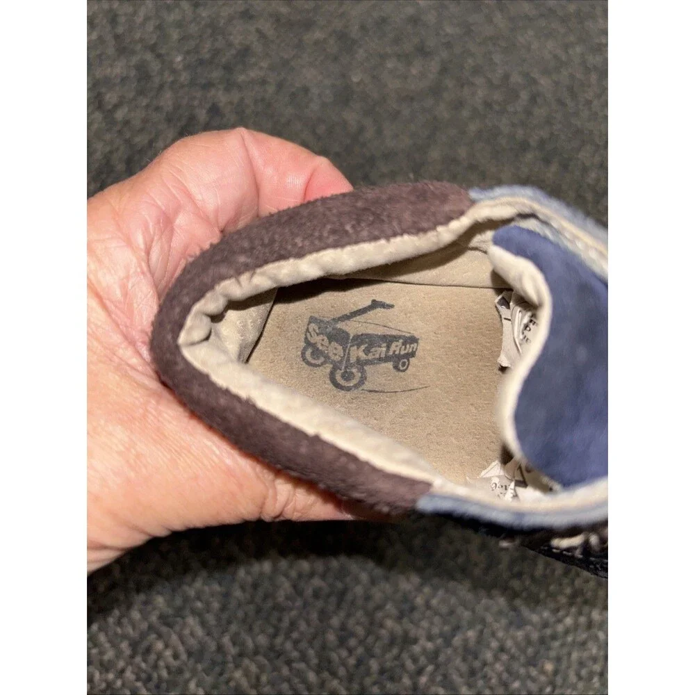 See Kai Run Shoe boy toddler size 6 Navy blue Brown Leather Colorblock Strap